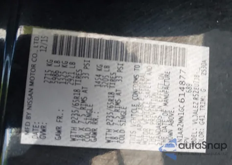 2016 Nissan Pathfinder Sv из США, поврежденный, VIN 5N1AR2MN1GC614877